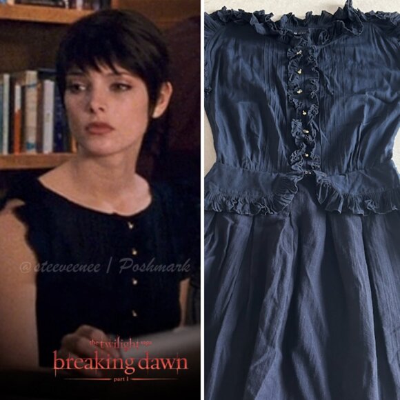 Marc by Marc Jacobs Navy Ruffle Dress ASO Alice Cullen - Picture 1 of 9